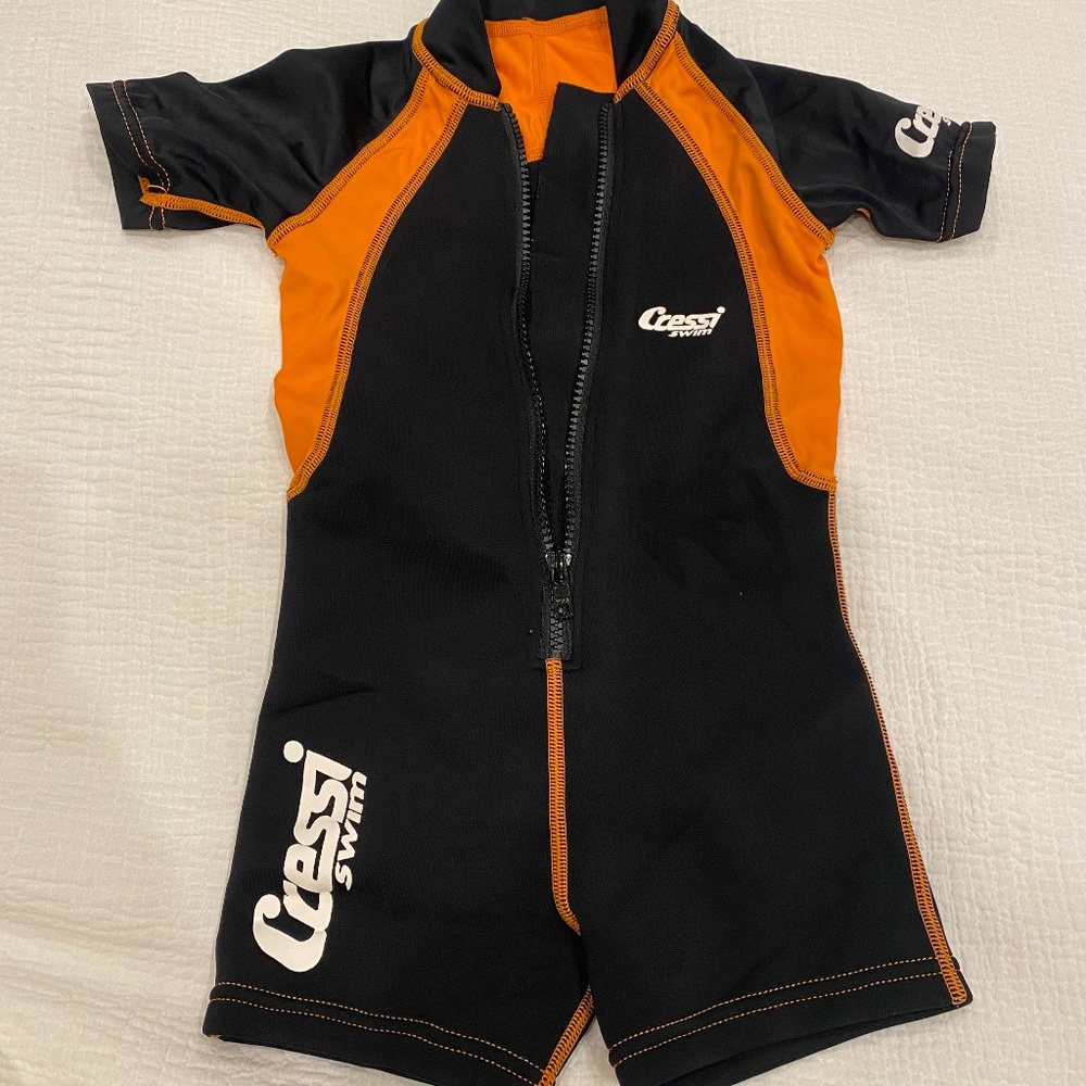 Cressi Swim Wet Suit Neoprene Black and Orange - Children’s M
